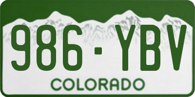 CO license plate 986YBV