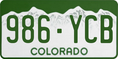 CO license plate 986YCB