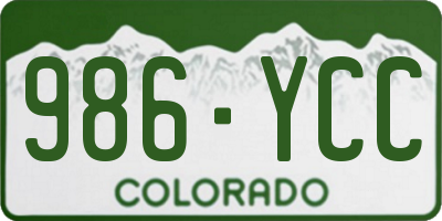 CO license plate 986YCC