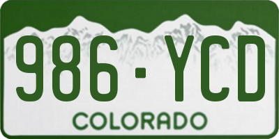 CO license plate 986YCD