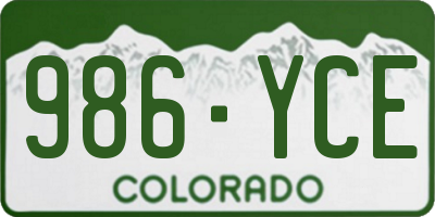 CO license plate 986YCE