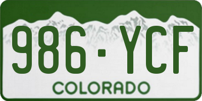 CO license plate 986YCF