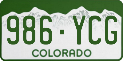 CO license plate 986YCG