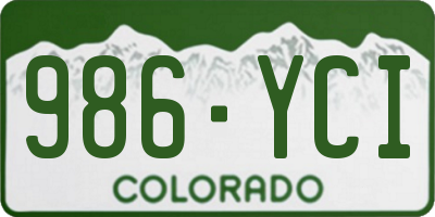 CO license plate 986YCI