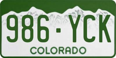 CO license plate 986YCK