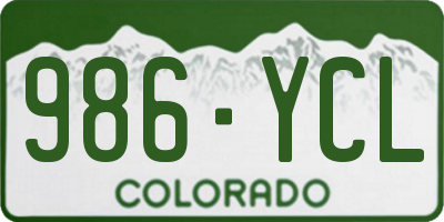 CO license plate 986YCL