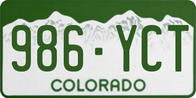 CO license plate 986YCT