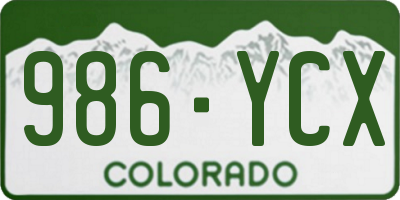 CO license plate 986YCX