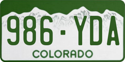 CO license plate 986YDA