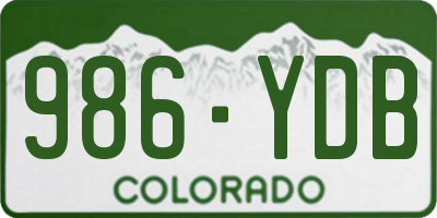 CO license plate 986YDB