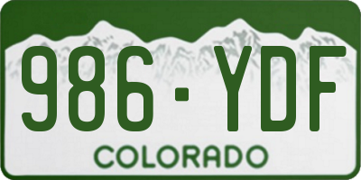 CO license plate 986YDF
