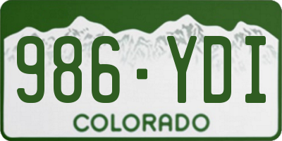 CO license plate 986YDI
