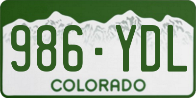 CO license plate 986YDL