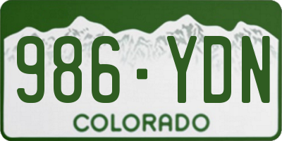 CO license plate 986YDN