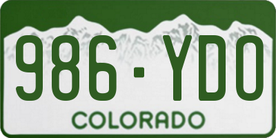 CO license plate 986YDO