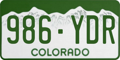 CO license plate 986YDR