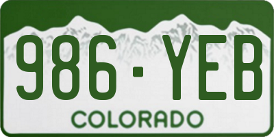 CO license plate 986YEB