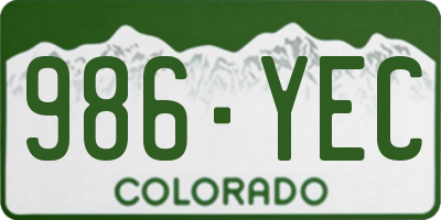 CO license plate 986YEC