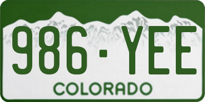 CO license plate 986YEE