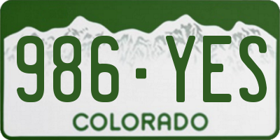 CO license plate 986YES