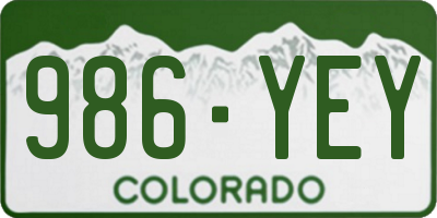 CO license plate 986YEY
