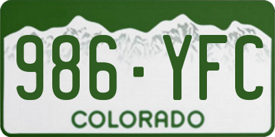 CO license plate 986YFC