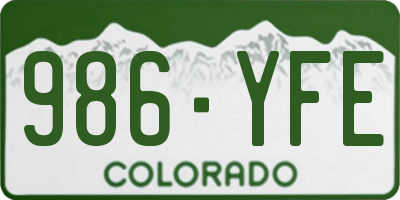 CO license plate 986YFE