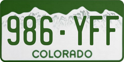CO license plate 986YFF