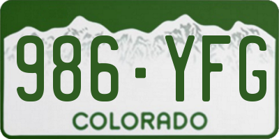 CO license plate 986YFG