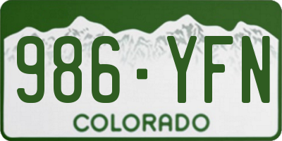 CO license plate 986YFN