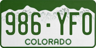 CO license plate 986YFO