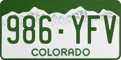 CO license plate 986YFV