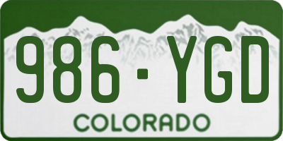 CO license plate 986YGD