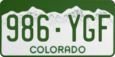 CO license plate 986YGF
