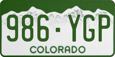 CO license plate 986YGP
