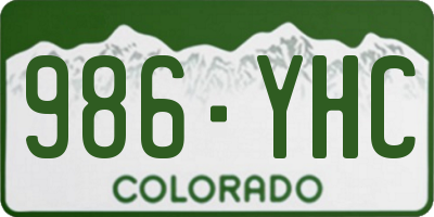 CO license plate 986YHC
