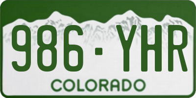 CO license plate 986YHR