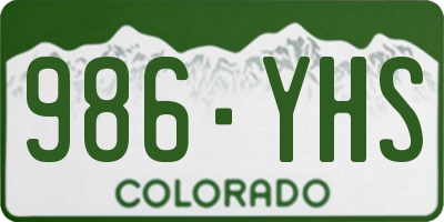 CO license plate 986YHS