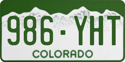 CO license plate 986YHT