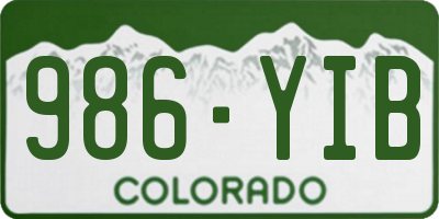 CO license plate 986YIB