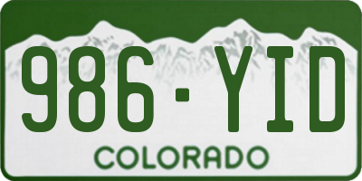CO license plate 986YID