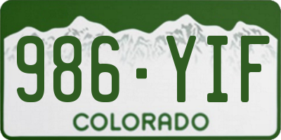 CO license plate 986YIF