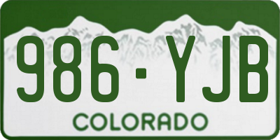 CO license plate 986YJB