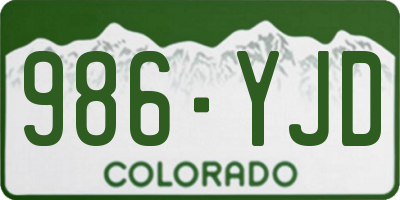 CO license plate 986YJD