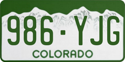 CO license plate 986YJG