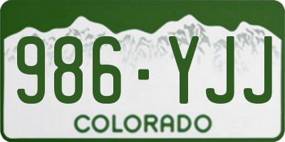 CO license plate 986YJJ