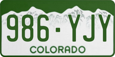 CO license plate 986YJY