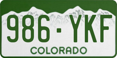 CO license plate 986YKF