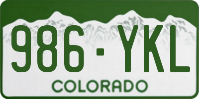 CO license plate 986YKL