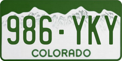 CO license plate 986YKY